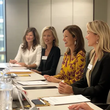 ladies working in legal and compliance sitting in a leadership coaching cohort
