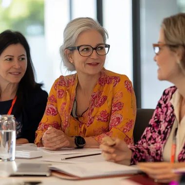 ladies working in legal and compliance sitting in a leadership coaching cohort