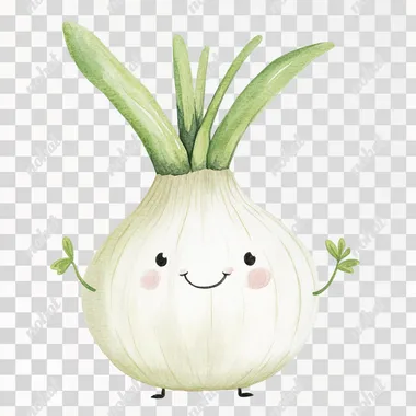 simple watercolor illustration of a cute little onion. isolated on a white background, minimal style, children's book aesthetic, no shadows rofile drobq9j