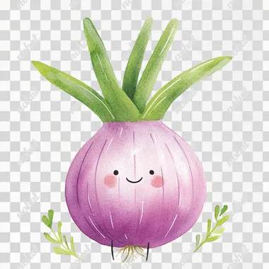 simple watercolor illustration of a cute little onion. isolated on a white background, minimal style, children's book aesthetic, no shadows rofile drobq9j