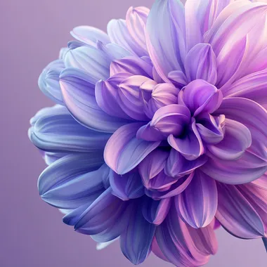 3d flower, 3d space, minimalist, gradient background, studio lighting, super detail, super realistic, purple color, colorful, vibrant color