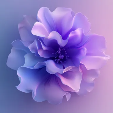 3d flower, 3d space, minimalist, gradient background, studio lighting, super detail, super realistic, purple color, colorful, vibrant color