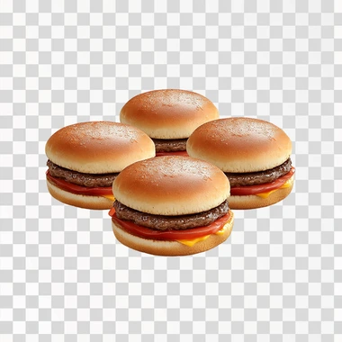 Juicy Burgers, isolated on white background, png image