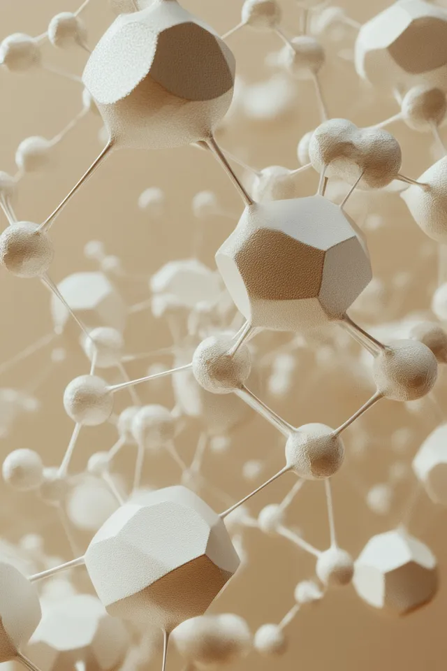 3D Model of Polypropylene Structure on Beige Background for Design Use