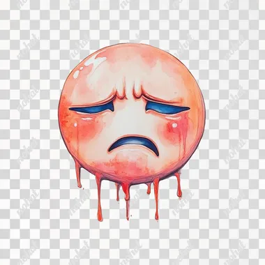 crying face emoji, pure white background