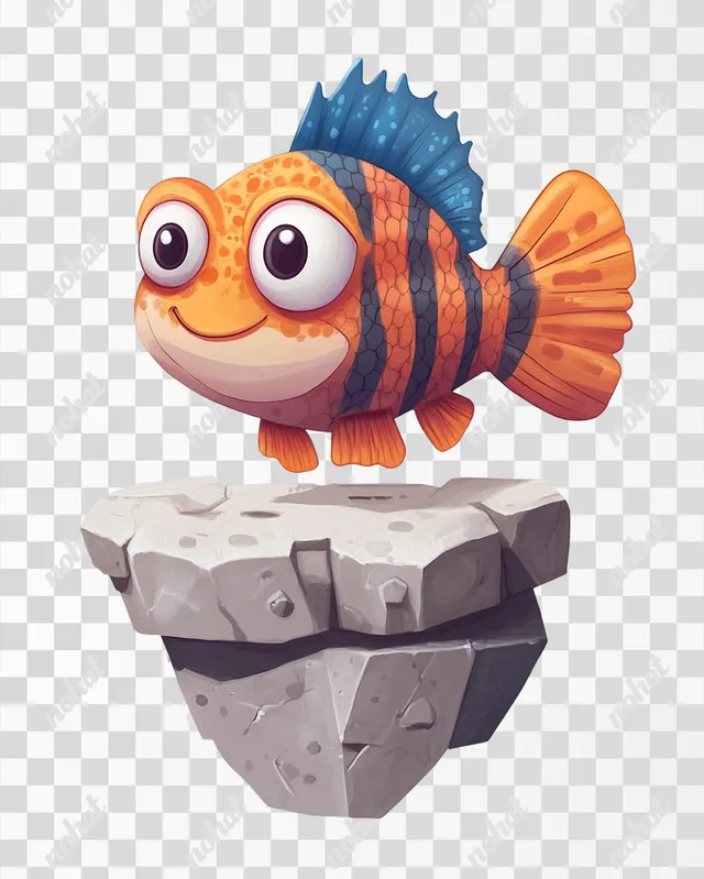 Playful Cartoon Clownfish: A Whimsical Adventure