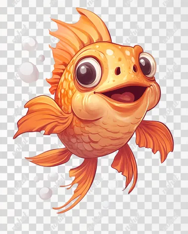 Clownfish in cartoon style, cute, on white background