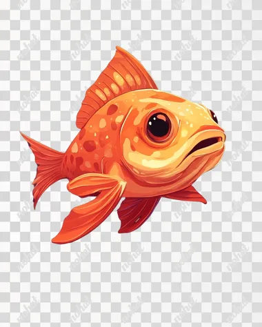 Clownfish in cartoon style, cute, on white background