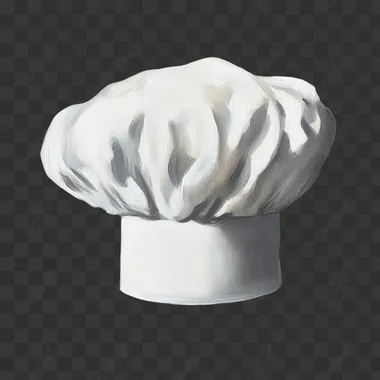 d&d art of a white chef's hat, isolated