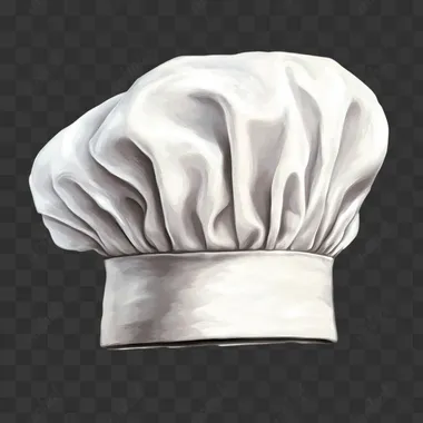 d&d art of a white chef's hat, isolated