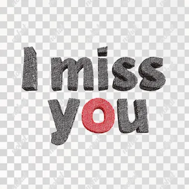 Word "I miss you"IN 3D fabric style, illustration on white background   xicyqpg