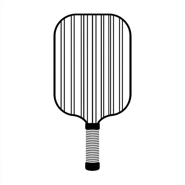 Simple Line Drawing of a Pickleball Paddle