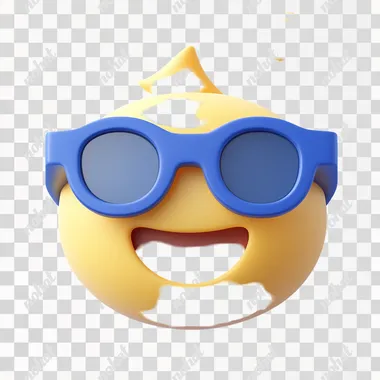 Basic minimalist flat cartoon image. Profile view of an emoji wearing glasses and celebrating the new year 2025.    2663330858 --sw 200