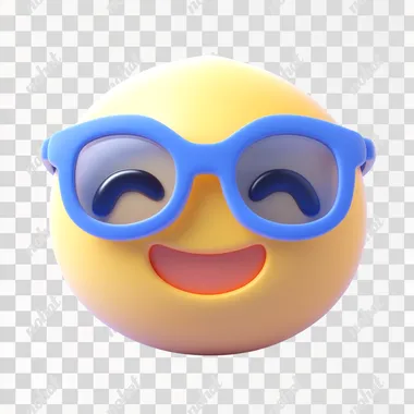 Basic minimalist flat cartoon image. Profile view of an emoji wearing glasses and celebrating the new year 2025.    2663330858 --sw 200