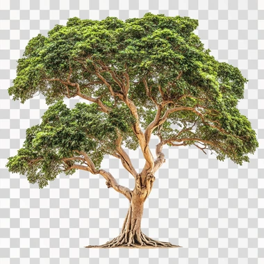 an huge tall old torpical angsana tree on white background