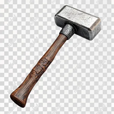 realistic new hammer in white background