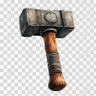 realistic new hammer in white background