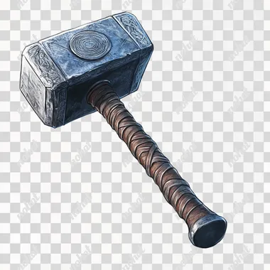 realistic new hammer in white background