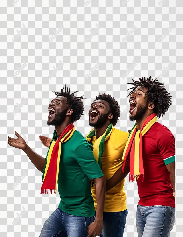 Joyful Celebration: Soccer Fans Singing Together