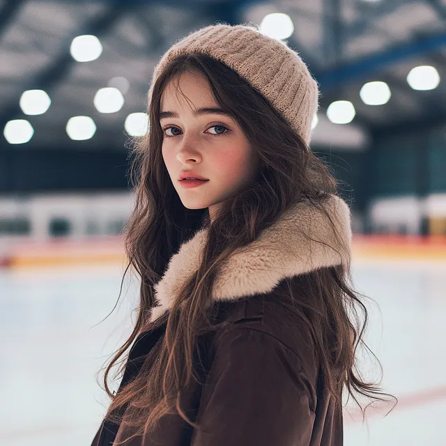 Actress Raffey Cassidy, 22, Poses at Ice Rink in Los Angeles