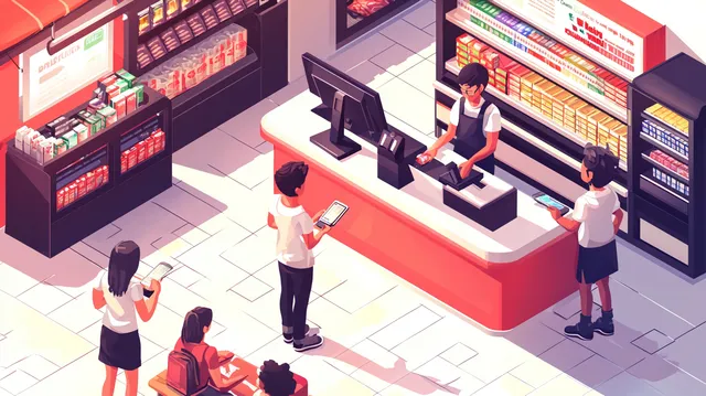 Efficient Checkout: Customers and Cashier in Perfect Harmony