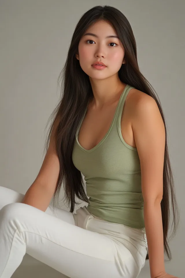 Radiant Youth: A Modern Asian Elegance in Matcha Green