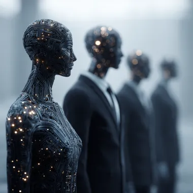 Corporate digital afterlife servers where deceased executives' AI avatars continue advising company eternally