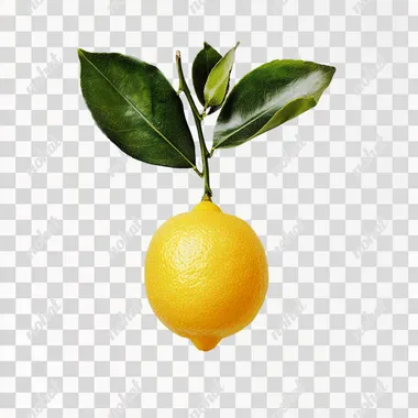 lemon isolated on white, top view  --s 125