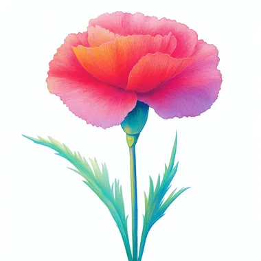 White background with a stylized red carnation illustration, symbolizing mourning. The flower appears delicate, with soft, fading edges and subtle shadows to create a somber, emotional atmosphere. The overall feel is minimalist yet evokes a sense of loss and remembrance.  3335135384 1996244957 rofile c6so3sz --sw 500