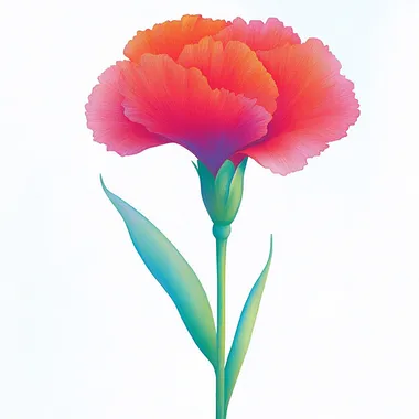 White background with a stylized red carnation illustration, symbolizing mourning. The flower appears delicate, with soft, fading edges and subtle shadows to create a somber, emotional atmosphere. The overall feel is minimalist yet evokes a sense of loss and remembrance.  3335135384 1996244957 rofile c6so3sz --sw 500