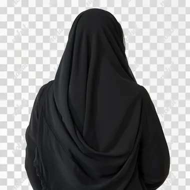 real image for a saudi arabian woman, back view camera, white background
