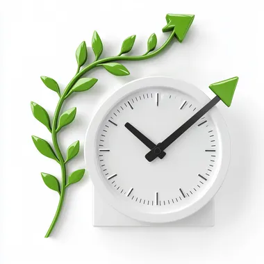 3D Finance Time Isolated white Png Background Growth Business Success Economy Icon. --s 50