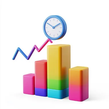 3D Finance Time Isolated white Png Background Growth Business Success Economy Icon. --s 50