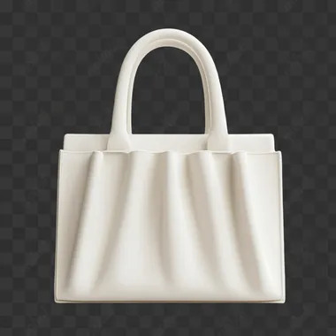3d valume realistic icon of jil sander tabi rectangle bag, detailed but minimalistic, total rubber material, soft light, frontal direct view, isolated on a white background