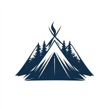 one color logo of tent