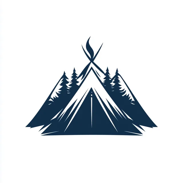 Minimalist One-Color Tent Logo Design