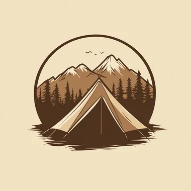 one color logo of tent