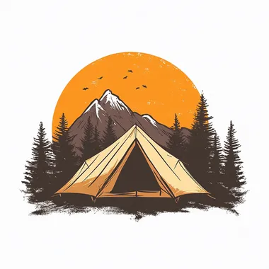 one color logo of tent