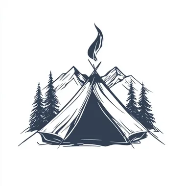 one color logo of tent