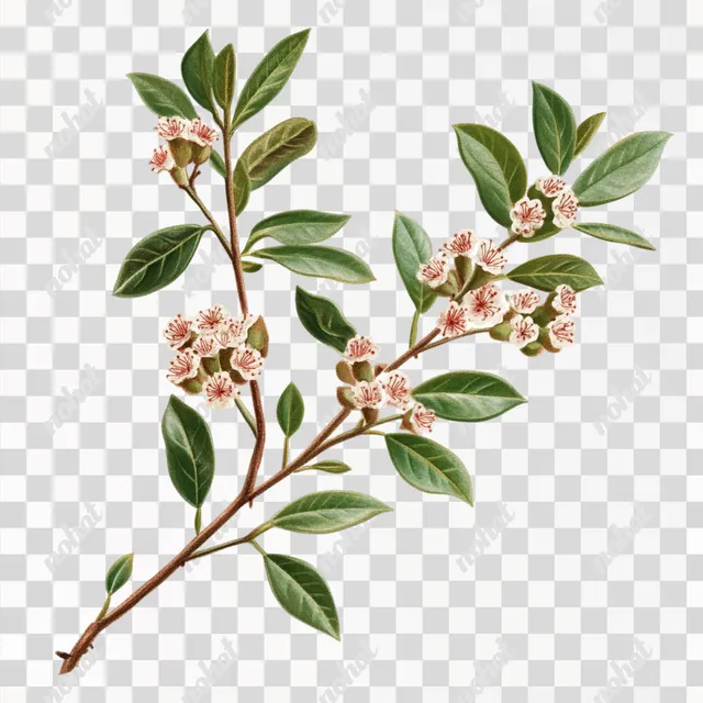 Isolated Rose Myrtle Plant on a Clean White Canvas