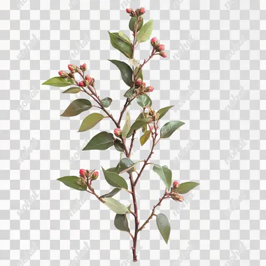rose myrtle plant on white background. plant is isolated