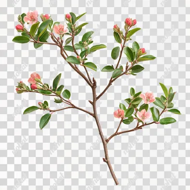rose myrtle plant on white background. plant is isolated