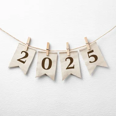 create a graduation-themed bunting banner with 4 numbers indicating the year "2025" isolated on a white background   2rna2rw