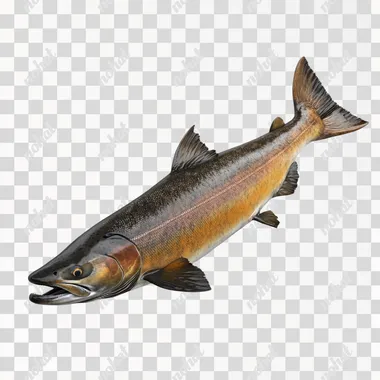 create an image of a real wild chum salmon on a white background