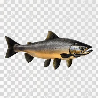 create an image of a real wild chum salmon on a white background