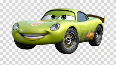green mcqueen mater pixar cartoon car isolated on white background