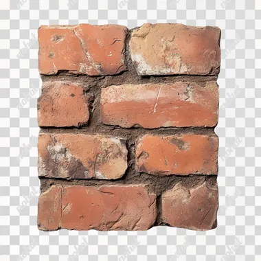 a brick on a white background in the style of Norman Rockwell