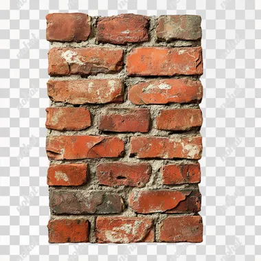 a brick on a white background in the style of Norman Rockwell
