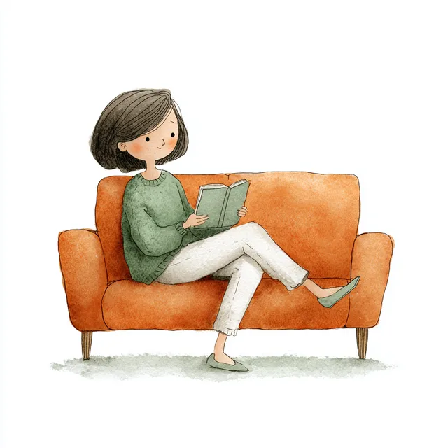 Cozy Reading Scene with a Woman