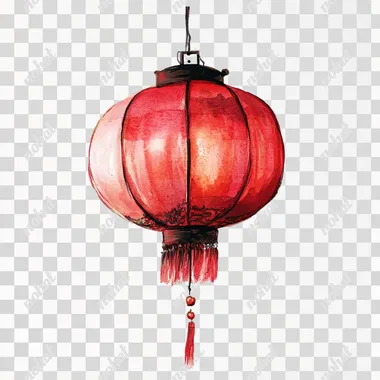 red chinese lampion white backgrouns